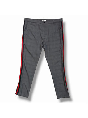 Christos New York The Kennedy Trouser Mens Size 36 Plaid Pants Gray Black Red